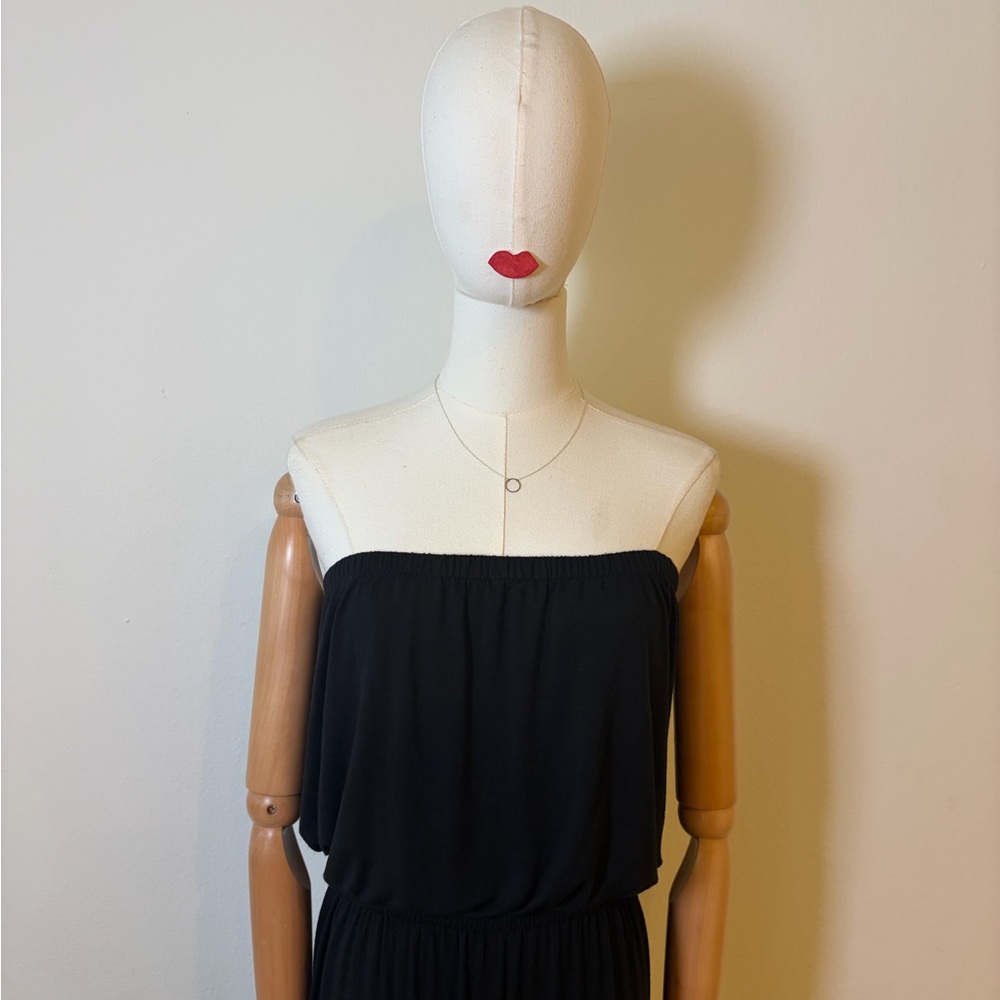 Black Strapless Jogger Jumpsuit Plus Size XL/XXL - Picture 3 of 7